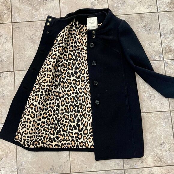 Kate Spade ETTA Wool Bow Coat Black | Size 6 - Picture 7 of 11